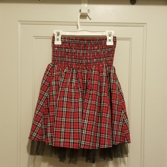 Red Plaid Skirt - Picture 2 of 2